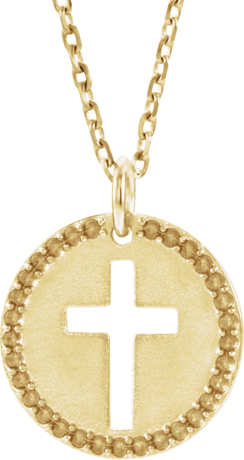Accented Pierced Cross Necklace or Pendant