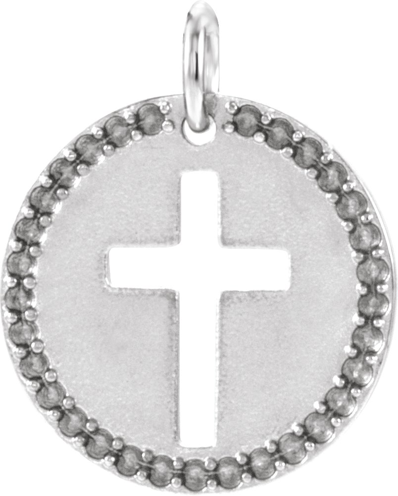 Accented Pierced Cross Necklace or Pendant