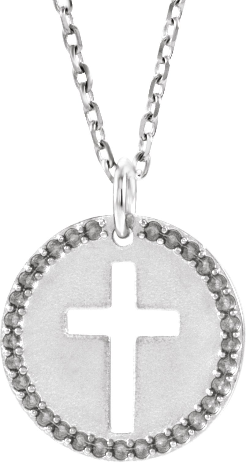 Accented Pierced Cross Necklace or Pendant