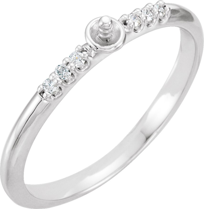Accented Stackable Pearl Ring
