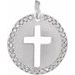 14K White .08 CTW Natural Diamond Pierced Cross Pendant 