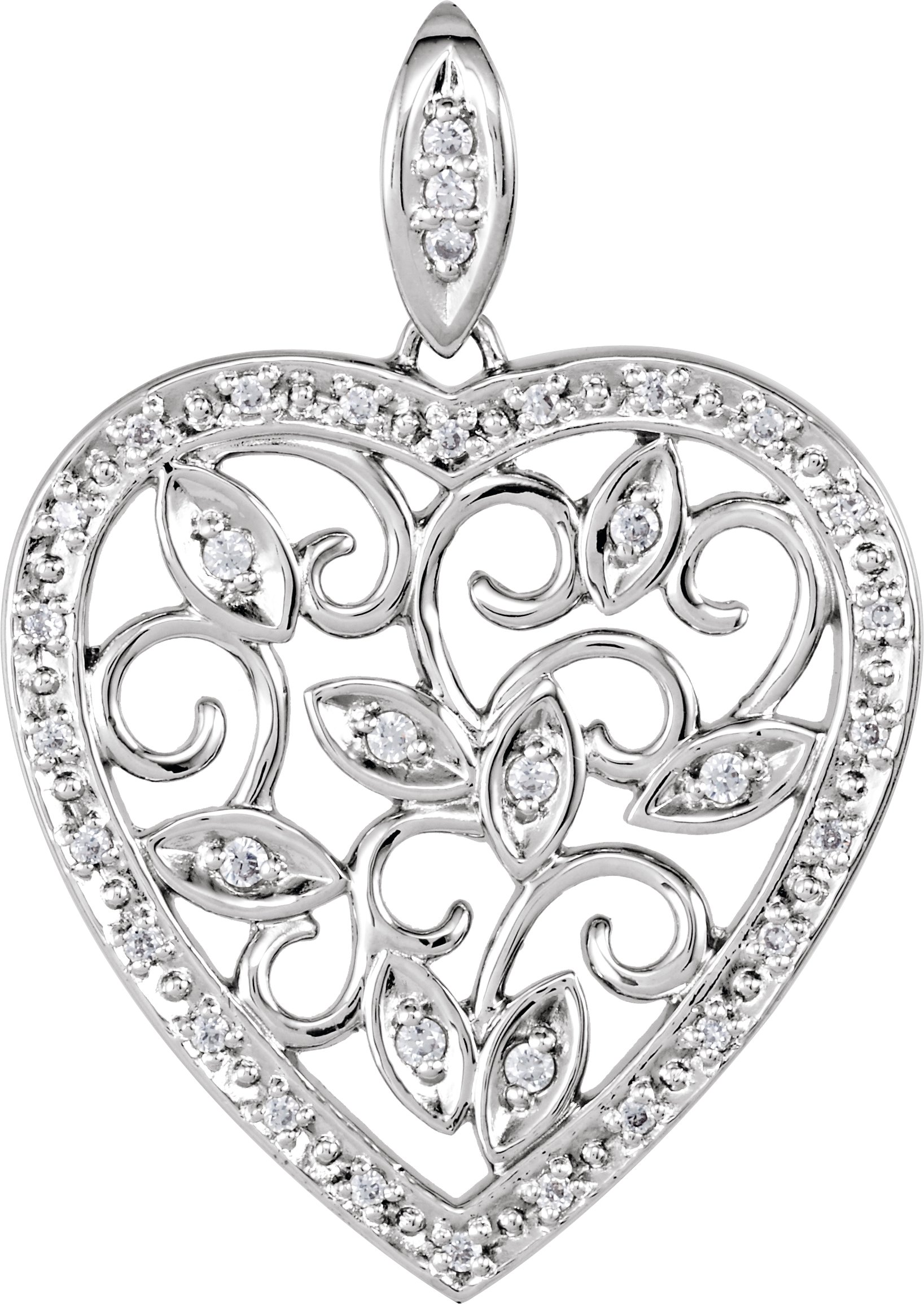 Accented Heart Pendant Mounting 