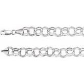 14K White 5.7 mm Double Link Charm 7.25
