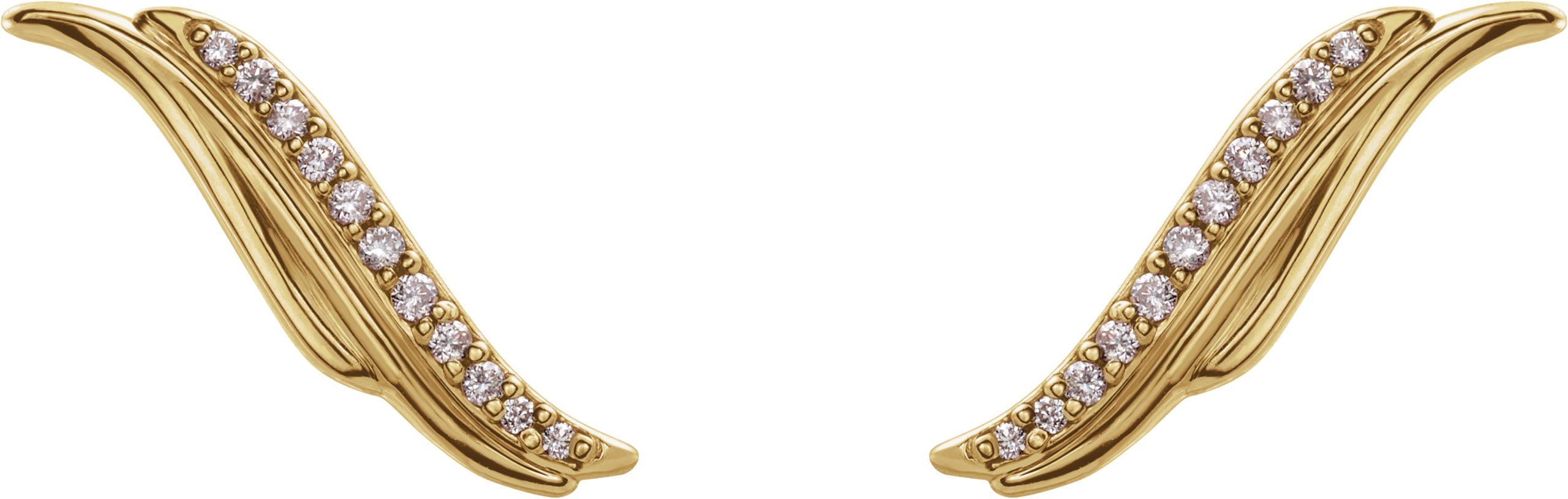 14K Yellow .06 CTW Natural Diamond Ear Climbers