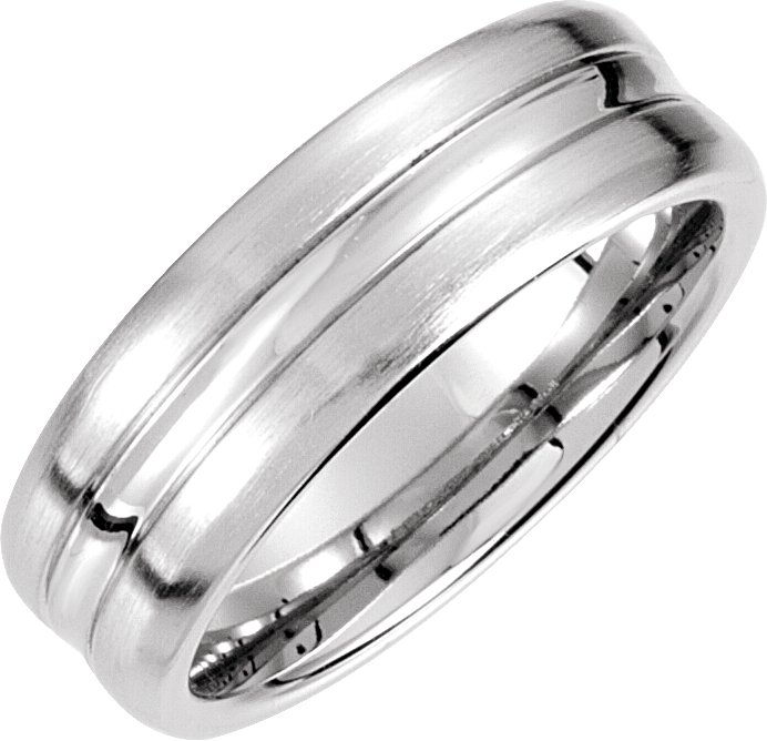 14K White 7.5 mm Fancy Carved Band 8.5 Ref 5331436