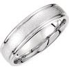 14K White 6 mm Grooved Band with Foil Finish Size 7.5 Ref 5335276