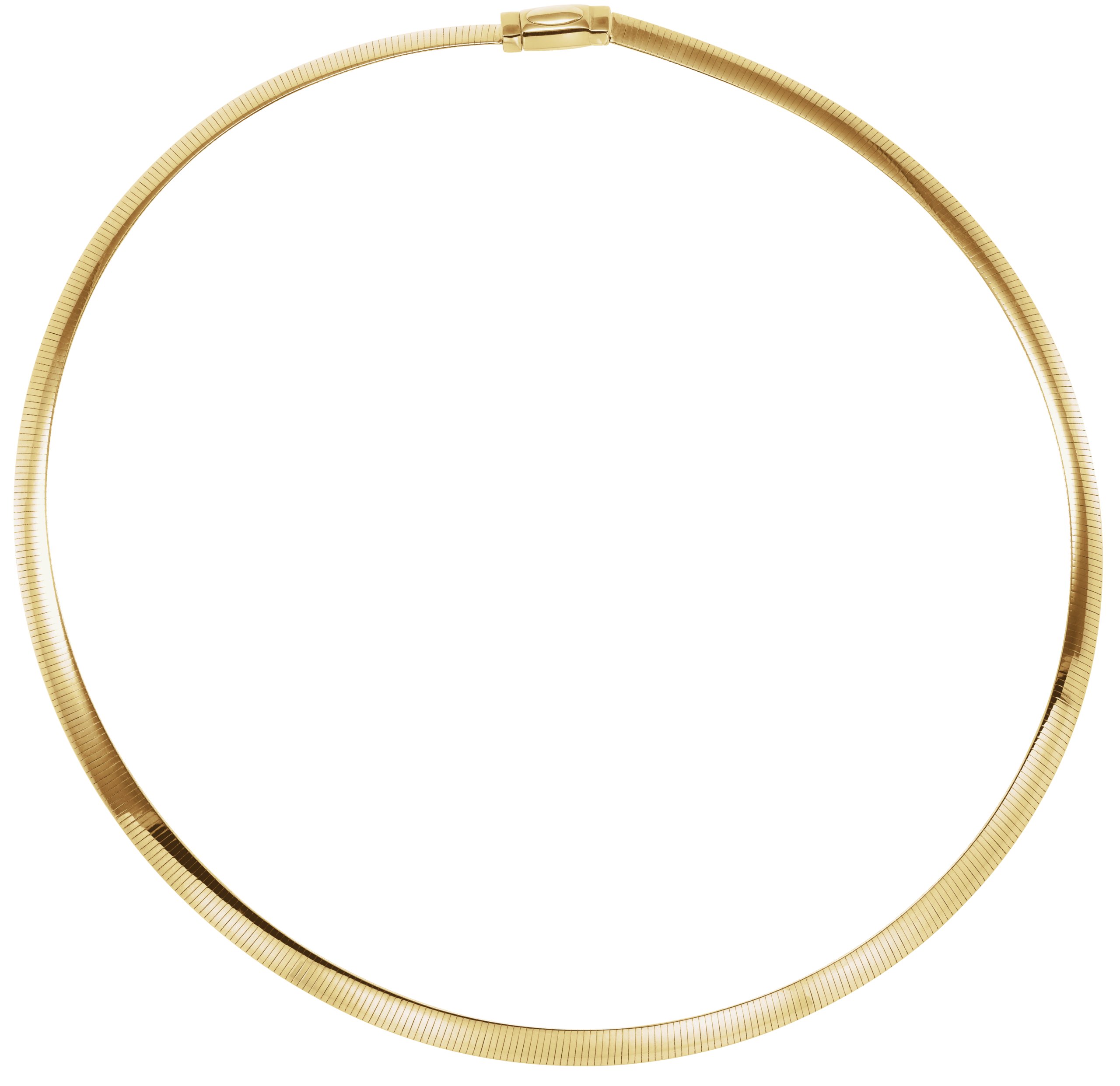 14K Yellow/White 6 mm Two-Tone Reversible Omega 18" Chain