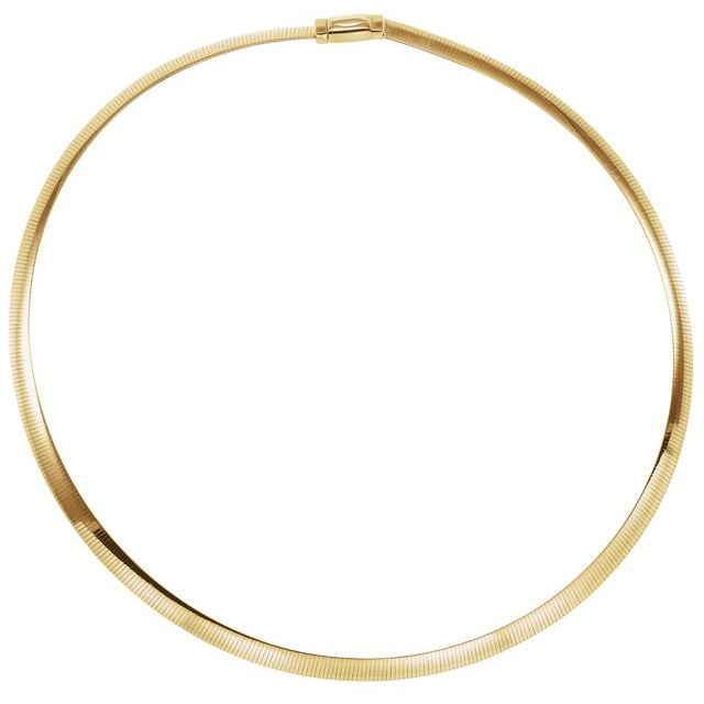 14K Yellow/White 6 mm Two-Tone Reversible Omega 18" Chain