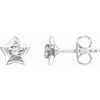 14K White 3 mm Round April Youth Star Birthstone Earrings Ref. 13847879
