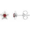 14K White 3 mm Round July Youth Star Birthstone Earrings Ref. 13847885