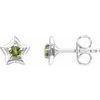 14K White 3 mm Round August Youth Star Birthstone Earrings Ref. 13847888
