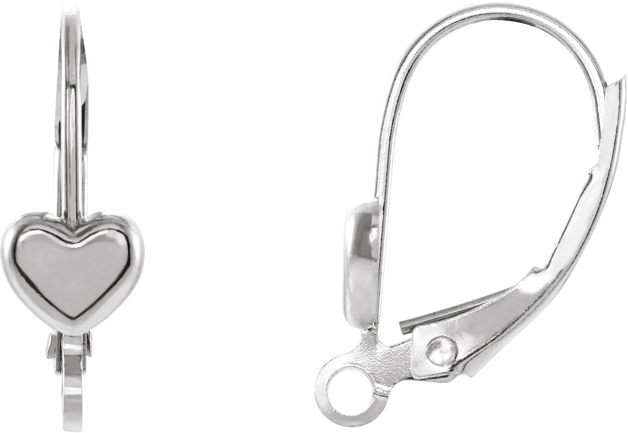 Heart Lever Back Earring Top
