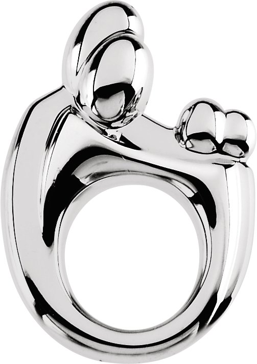 Sterling Silver 20.25x14 mm Mother and Child® Slide Pendant