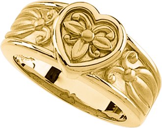 14K Yellow Sculptural Heart Ring