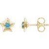 14K Yellow 3 mm Round March Youth Star Birthstone Earrings Ref. 13847875