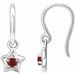 14K White 3 mm Round January Youth Star Birthstone Earrings