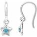 14K White 3 mm Round March Youth Star Birthstone Earrings