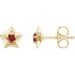 14K Yellow 3 mm Round July Youth Star Birthstone Earrings  