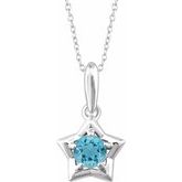 Youth Star Birthstone Necklace or Pendant  