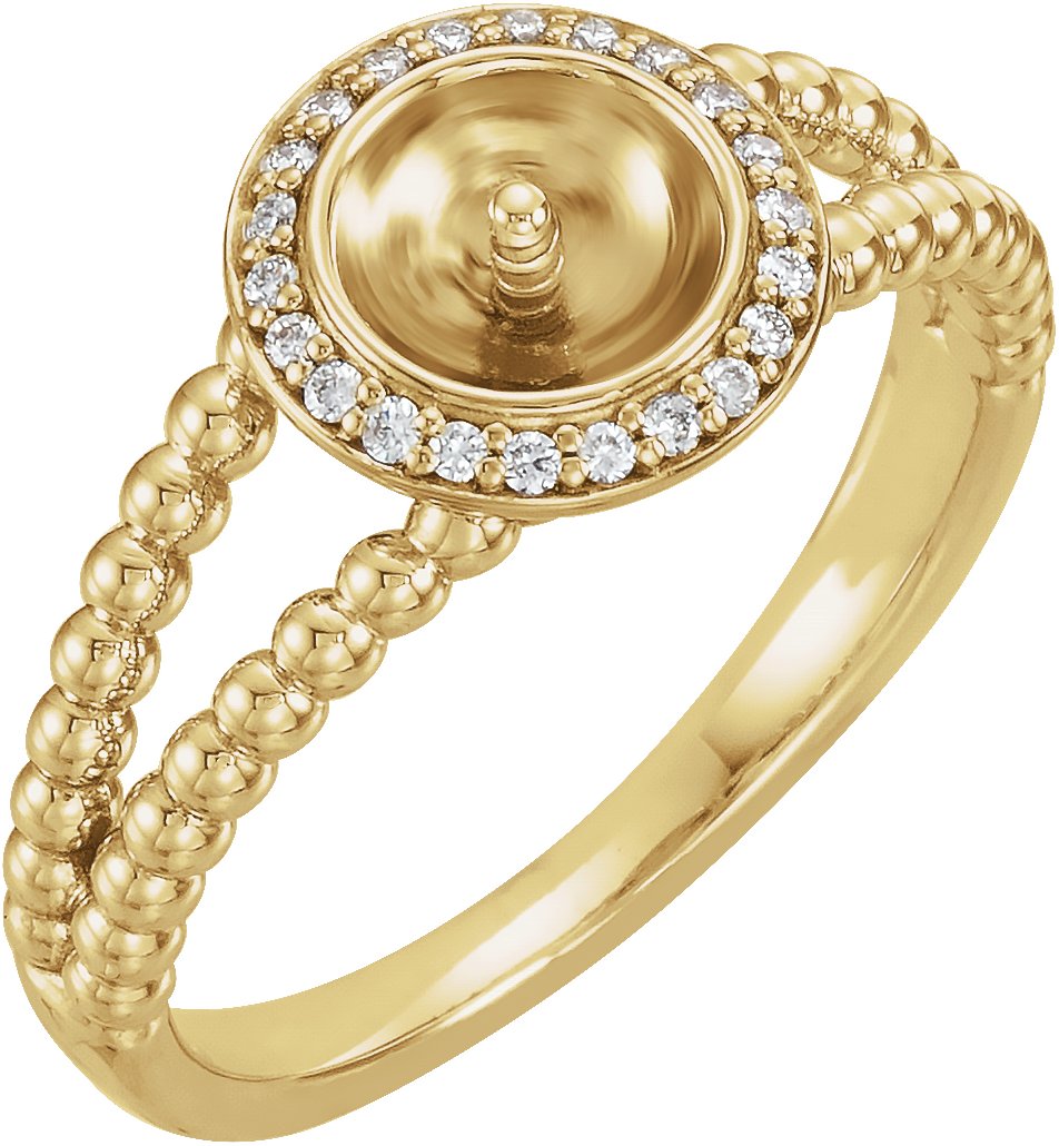 Beaded Halo-Style Pearl Ring