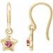 14K Yellow 3 mm Round October Youth Star Birthstone Earrings