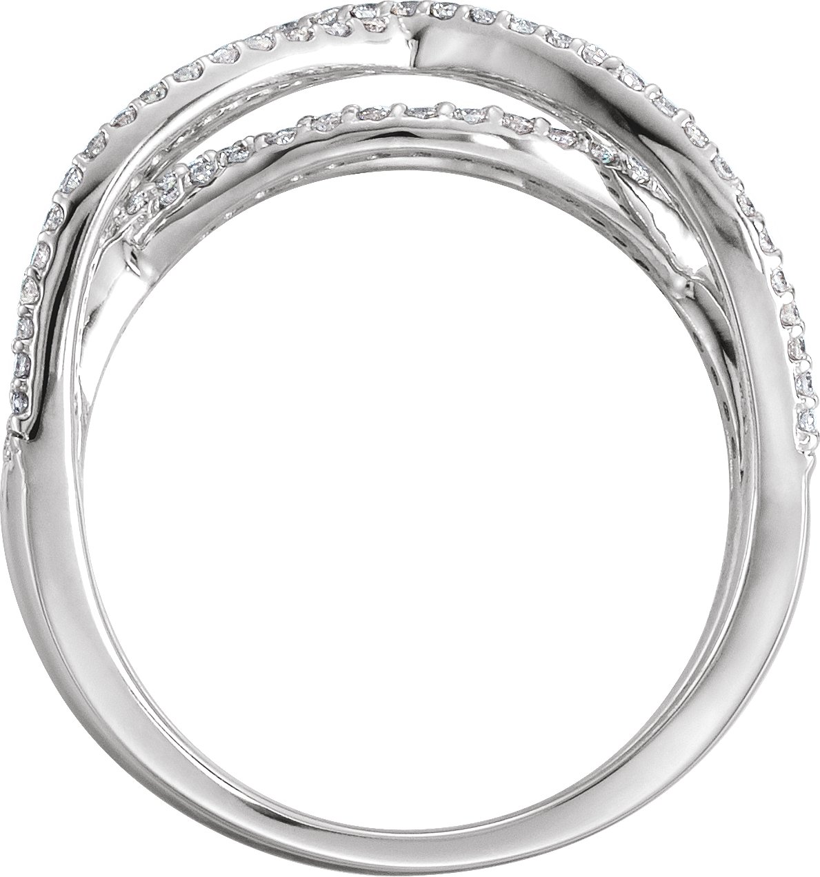 14K White 1/2 CTW Natural Diamond Criss-Cross Ring  