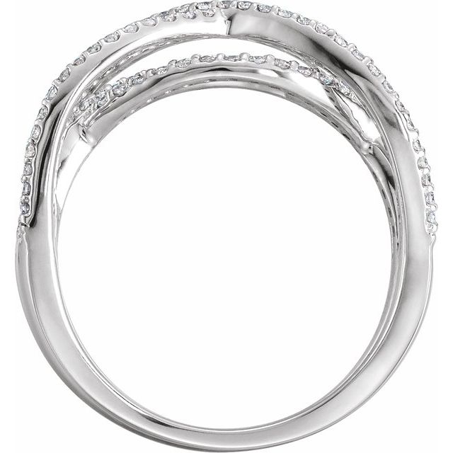 14K White 1/2 CTW Diamond Criss-Cross Ring  