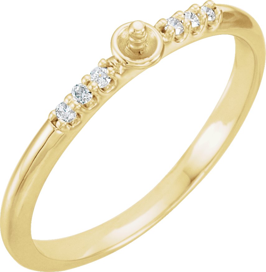 Accented Stackable Pearl Ring