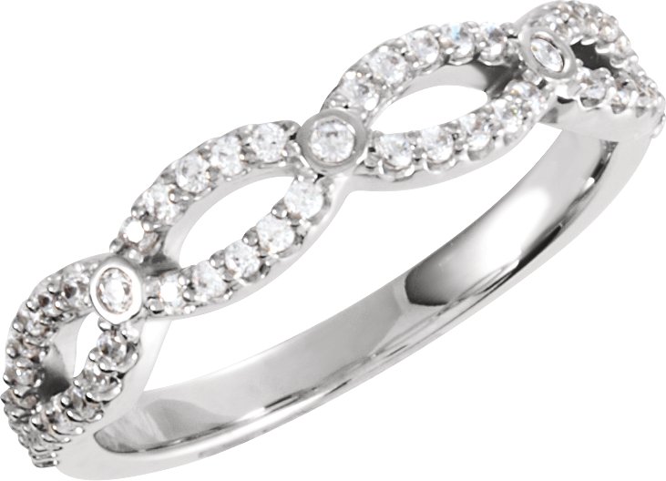 14K White Gold 1/4 CTW Natural Diamond Band