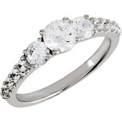 3 Stone Engagement Ring or Matching Band Mounting