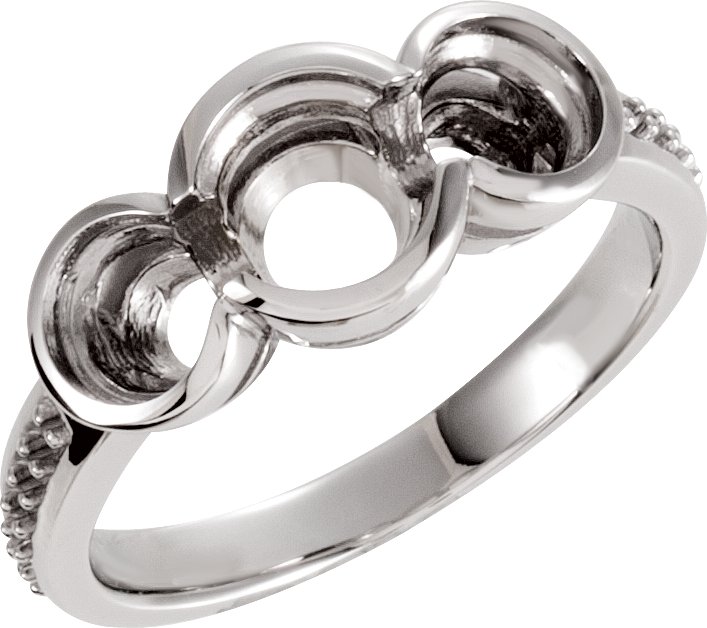 Half-Bezel Three-Stone Engagement Ring or Band