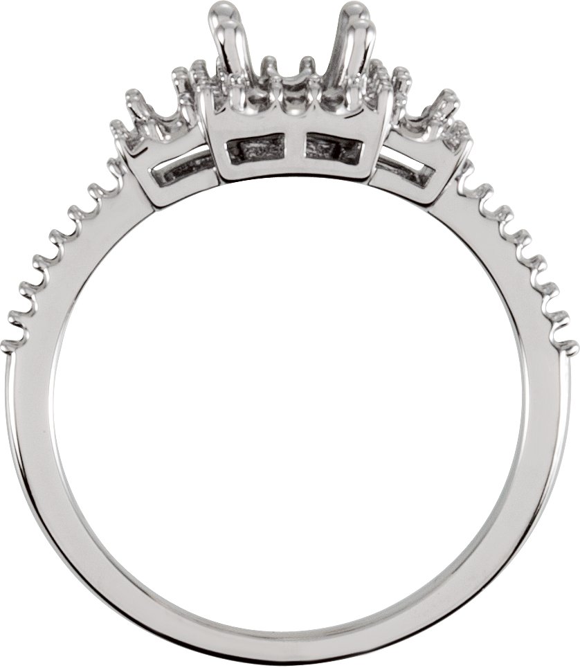 Sterling Silver 4.5 mm Halo-Style Engagement Ring Mounting