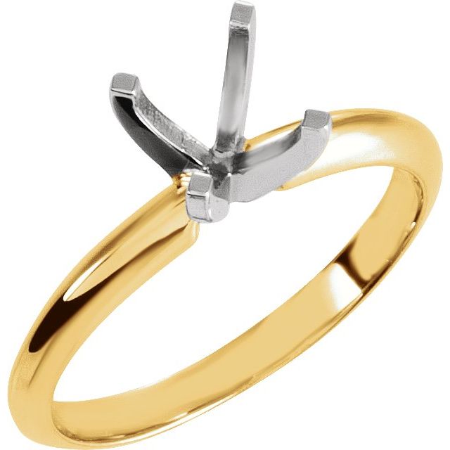 14K Yellow & White 5.4-5.7 mm Round Engagement Ring Mounting