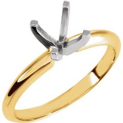 Round 4-krapne Heavy Solitaire Ring Mounting