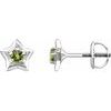 14K White 3 mm Round August Youth Star Birthstone Earrings Ref. 14009912