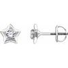 14K White 3 mm Round April Youth Star Birthstone Earrings Ref. 14009900