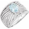 14K White Aquamarine and .17 CTW Diamond Ring Ref 13839445