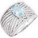 Sterling Silver Natural Aquamarine & 1/6 CTW Diamond Ring
