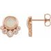 14K Rose Natural White Opal & 1/8 CTW Natural Diamond Earrings