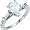 Platinum Moissanite Pear and Diamond Engagement Ring 1.5 CTW Ref 491681