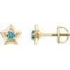 14K Yellow 3 mm Round March Youth Star Birthstone Earrings Ref. 14009896