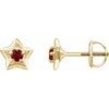 14K Yellow 3 mm Round January Youth Star Birthstone Earrings Ref. 14009890