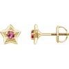 14K Yellow 3 mm Round October Youth Star Birthstone Earrings Ref. 14009917