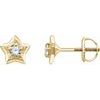 14K Yellow 3 mm Round April Youth Star Birthstone Earrings Ref. 14009899