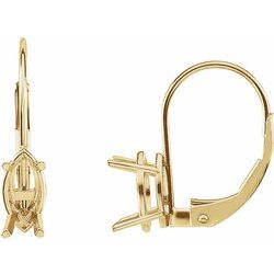 Lever Back Earring Mounting with Marquise Basket
