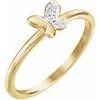 14K Yellow .02 CTW Diamond Butterfly Youth Ring
