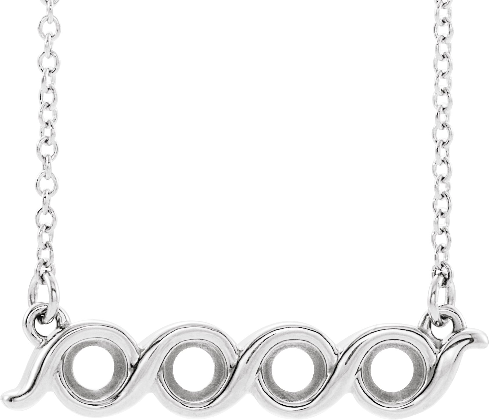 Family Bezel-Set Bar Necklace or Center