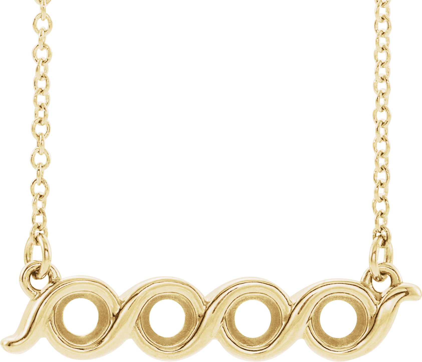 Family Bezel-Set Bar Necklace or Center