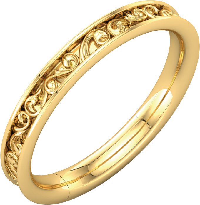 14K Yellow 2.8 mm Sculptural Inspired Band Ref 3403862
