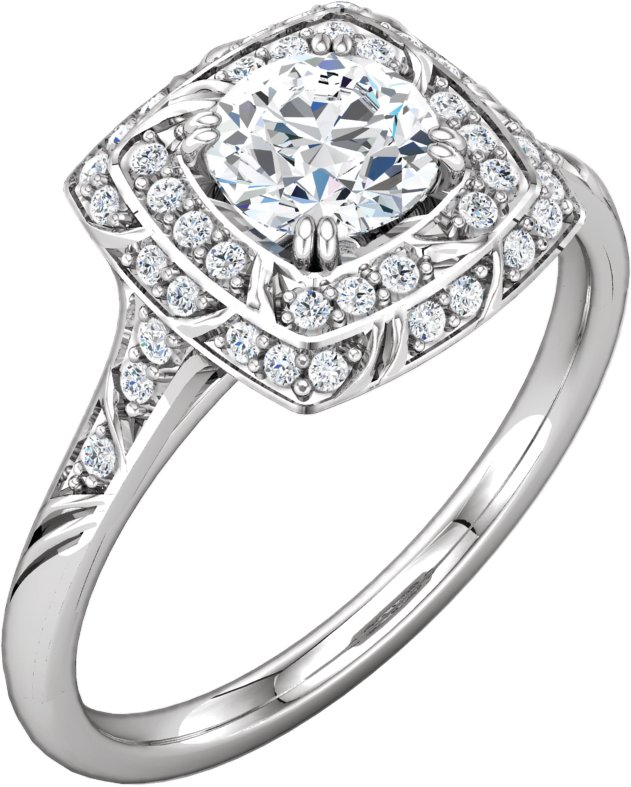 Diamond Sculptural Engagement Ring or Semi-Mount